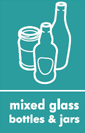 mixed glass bottles & jars